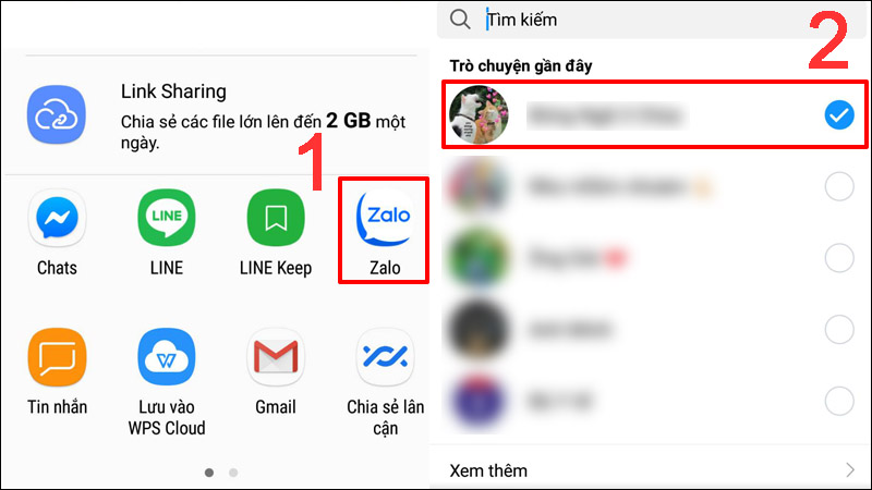 Chọn biểu tượng Zalo
